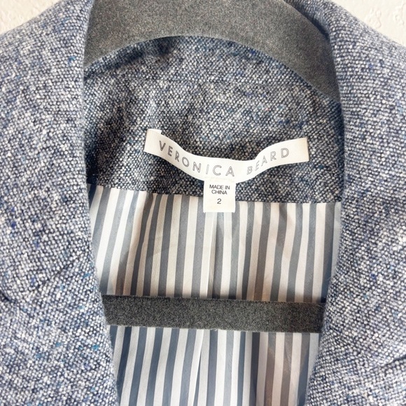 Veronica Beard Diego Wool Blend Dickey Blazer Jacket Blue Size 2 Business Casual - Picture 4 of 7